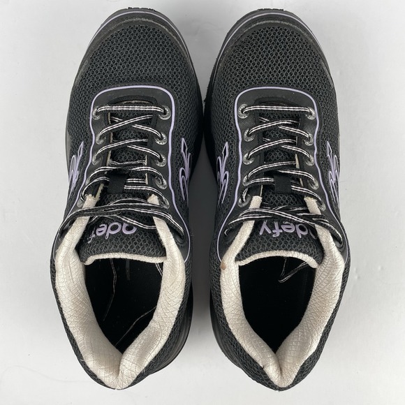 Gravity‎ Defyer Mighty Walk Shoe Black Purple Orthotic Pain Relief - Womens 7.5 - Picture 7 of 11